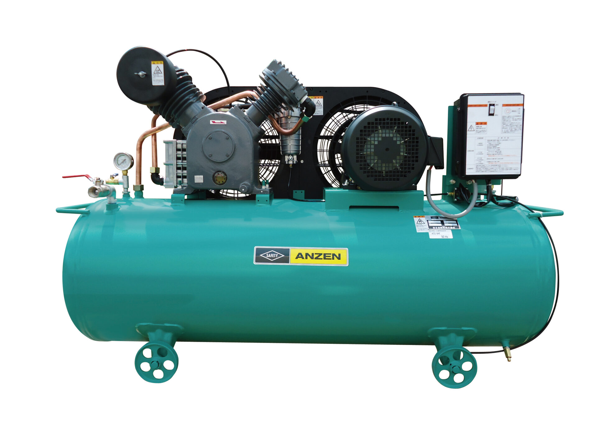 商品写真：タンクマウント型エアコンプレッサー