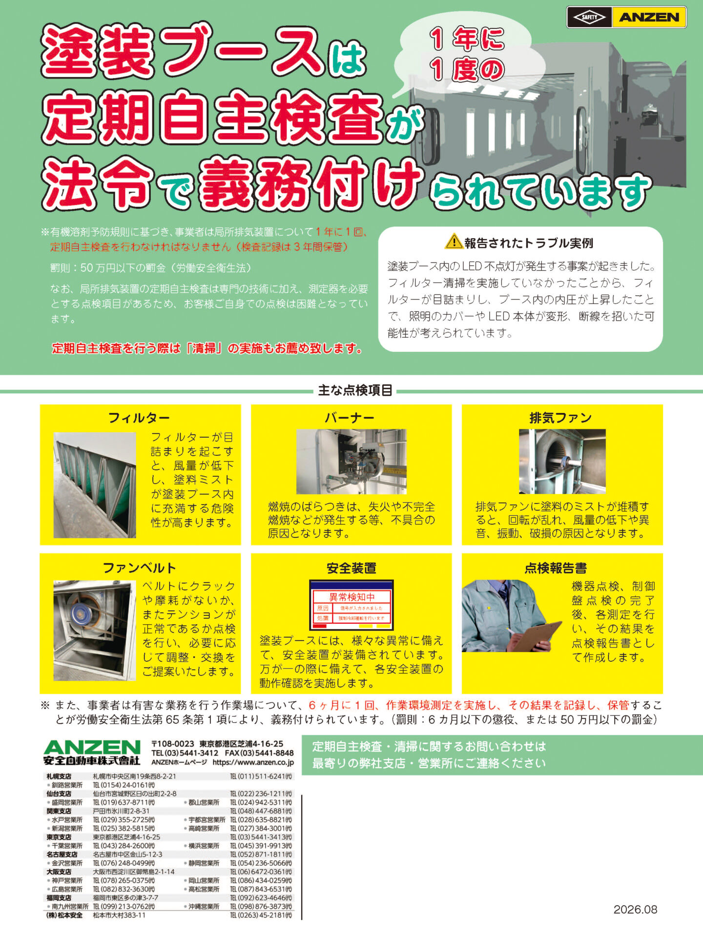 塗装ブース自主検査啓蒙チラシのご紹介